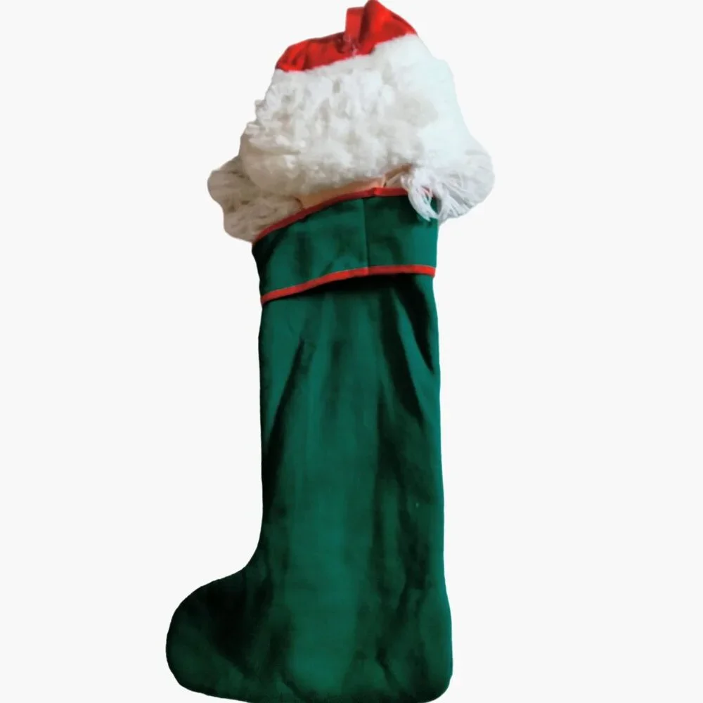 Santa Claus Christmas Stocking  Large 24 Inches Plush head Handmade - Picture 3 of 5